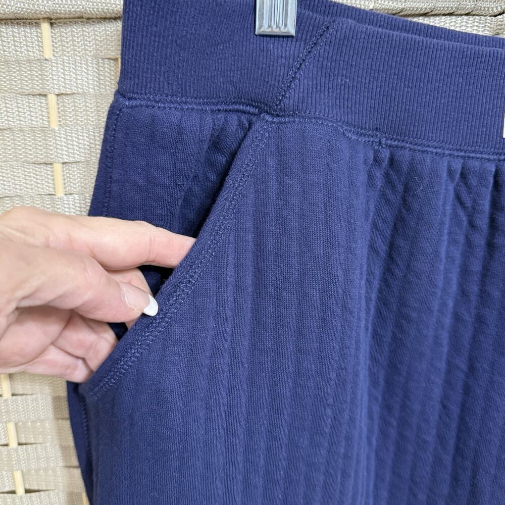 Offline by Aerie COFFEE RUN MAXI SKIRT L Navy Blue Quilted Knit Front Slit NEW - Picture 6 of 12